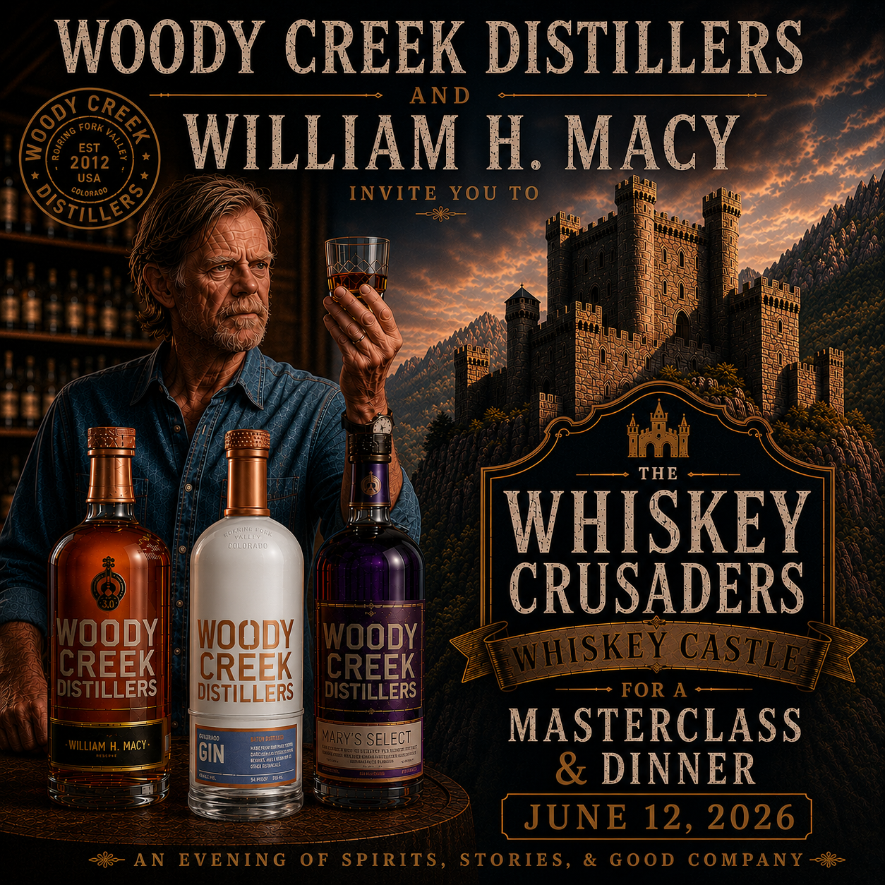 Woody Creek Distillers Masterclass & Dinner Friday 06-12-2026