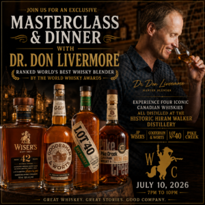 JP Wiser's Masterclass & Dinner Friday 07-10-2026 with Dr. Don Livermore